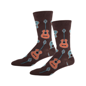 Men's SockSmith Graphic Crew - Guitars Brown