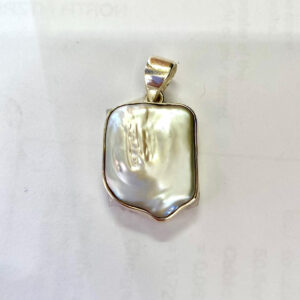 Sterling Silver and Baroque Pearl Pendant.