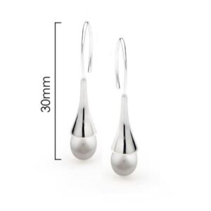 Sterling Silver and Pearl Bell Drop Earrings