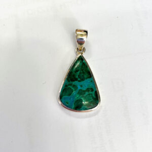 Azurite and Malachite Drop Pendant set in Sterling Silver