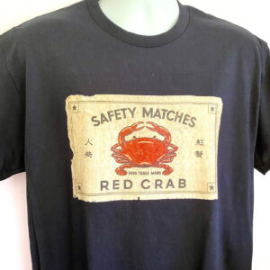 T Shirt -  Unique Vintage Matchbox Label - Red Crab