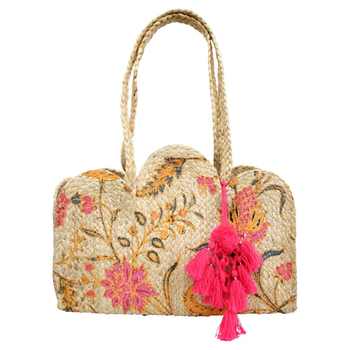 Jute Bag - Pink Flowers